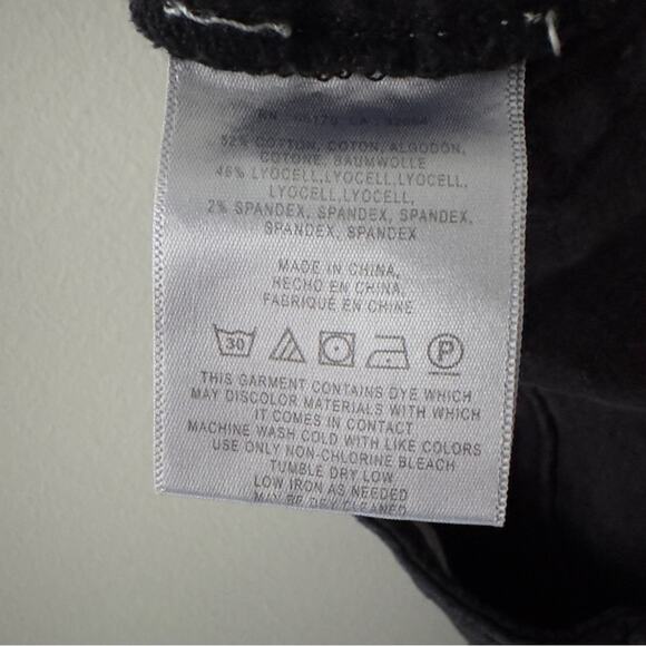 Pilcro and The Letterpress Anthropologie Serif Textured Jeans Black stretch zip - Picture 11 of 12